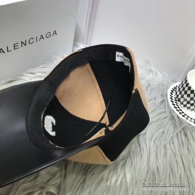 BALENCIAGA巴黎世家 秋冬新品 原版最新款皮帽簷鴨舌帽 海軍女裝帽 LLWJ6996